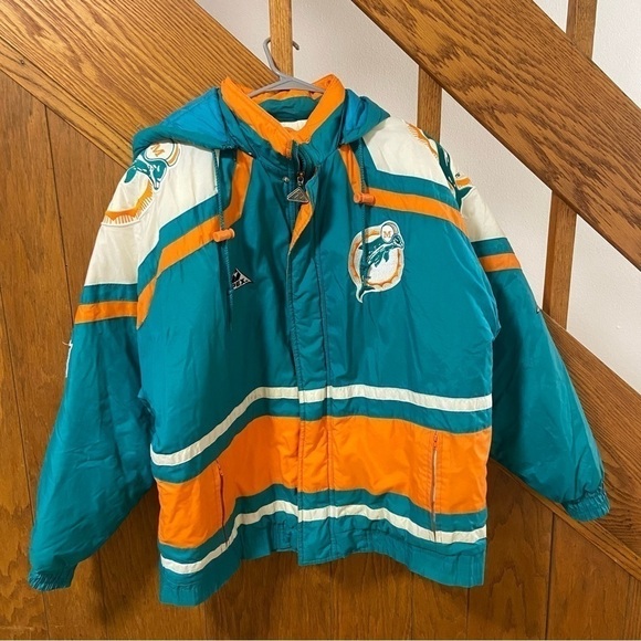 Miami Dolphins Vintage Coat Size Large - Picture 1 of 11